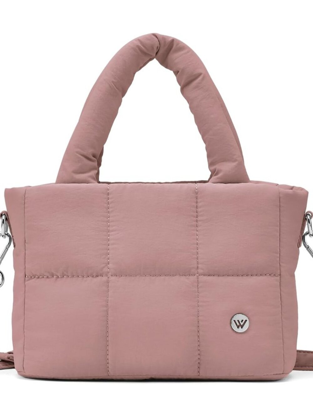 Small Puffer Crossbody Bags for Women Mini Tote Bag, Puffy Nylon Shoulder Purse,
